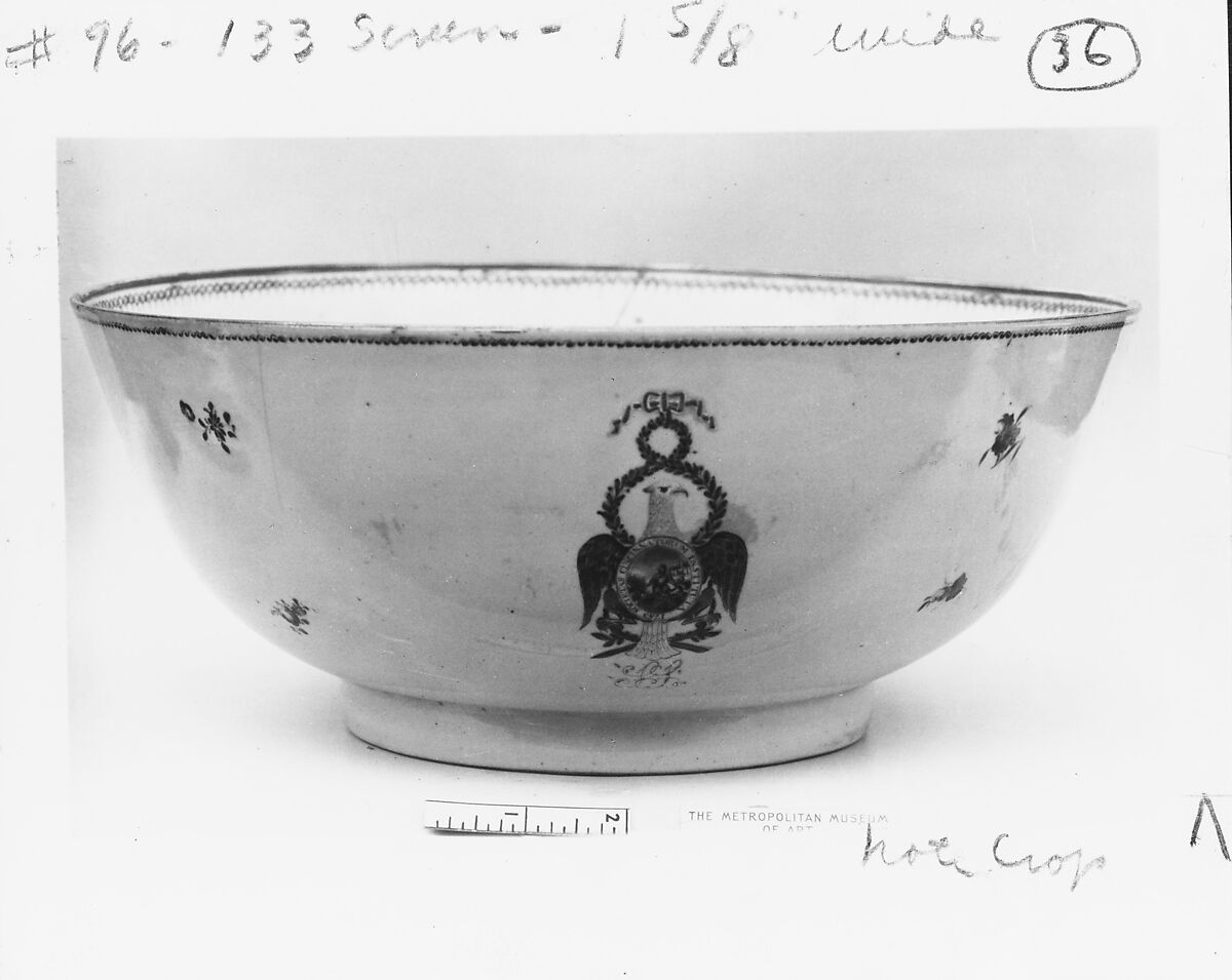 Bowl, Porcelain, Chinese, for American market