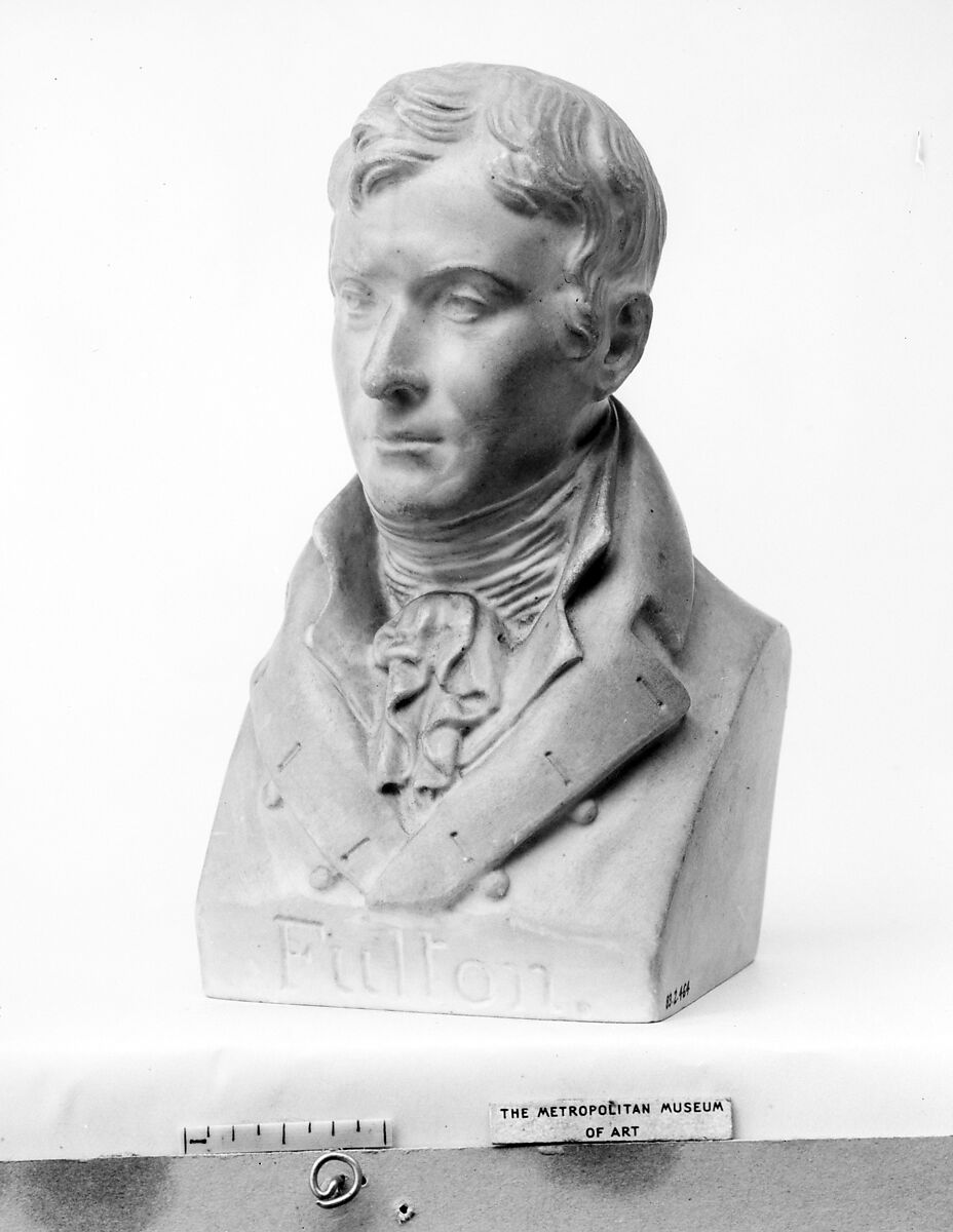 Bust of Robert Fulton, Pierre Joseph Chardigny (1794–1866), Waxed plaster 