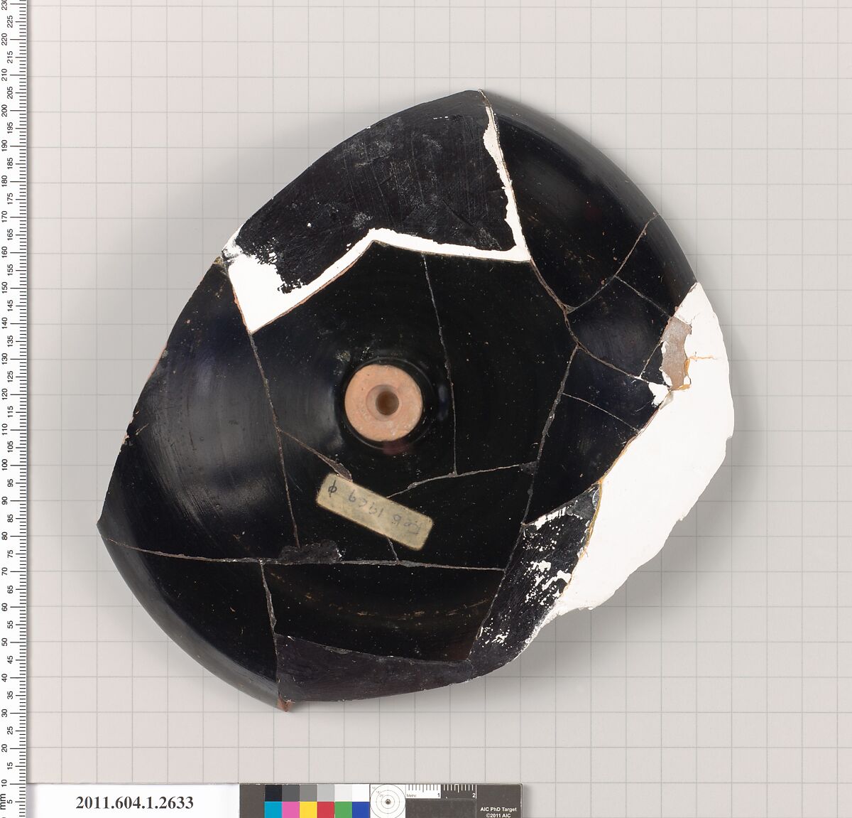 Terracotta fragment of a kylix (drinking cup), Terracotta, Greek, Attic