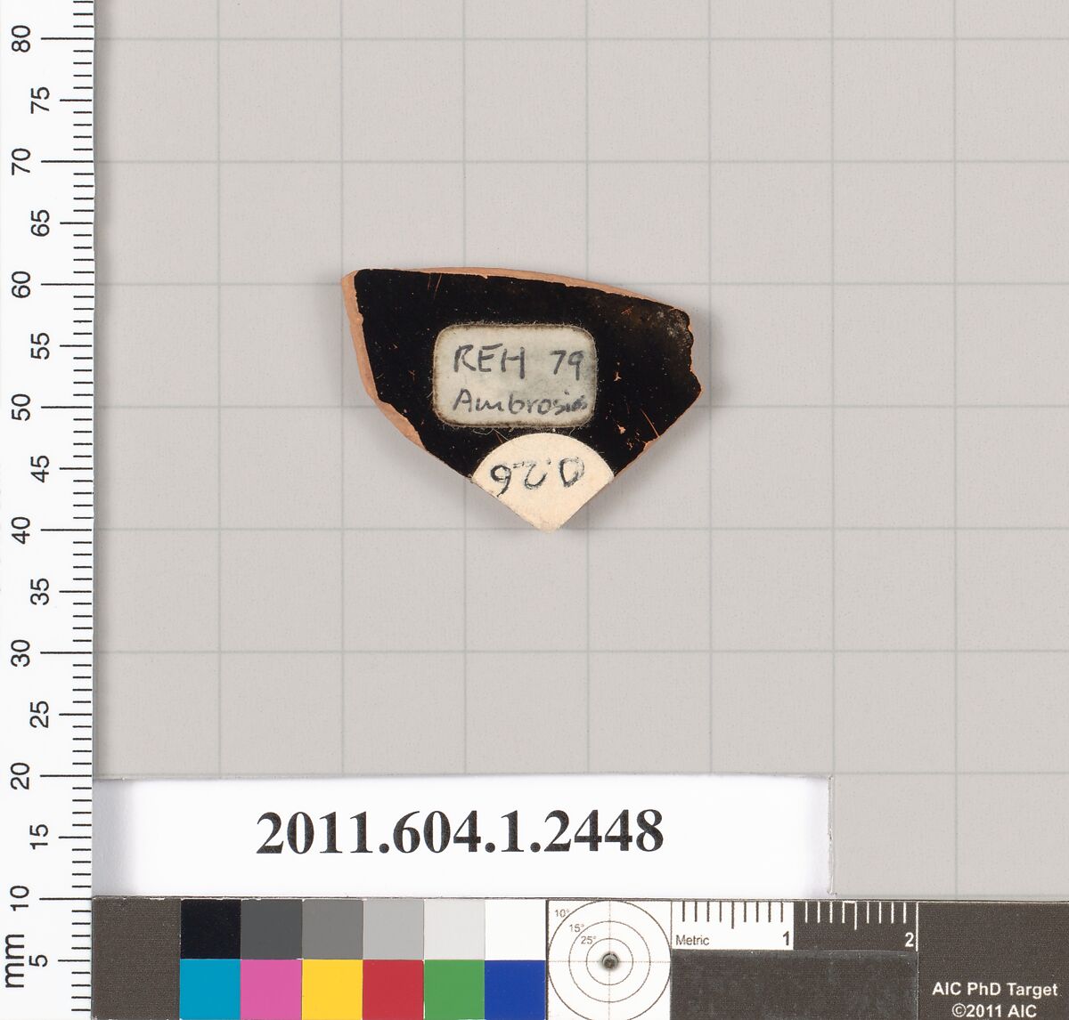 Terracotta fragment of a kylix (drinking cup), Attributed to the Ambrosios Painter [DvB], Terracotta, Greek, Attic