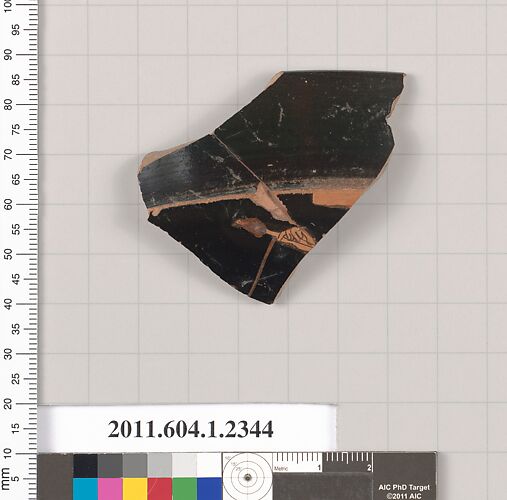 Terracotta rim fragment of a kylix (drinking cup)