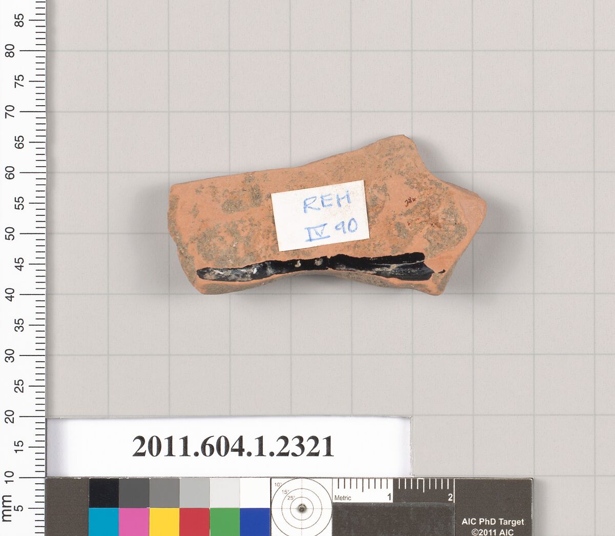 Terracotta fragment of a kylix (drinking cup), Attributed to the Carlsruhe Painter [DvB], Terracotta, Greek, Attic