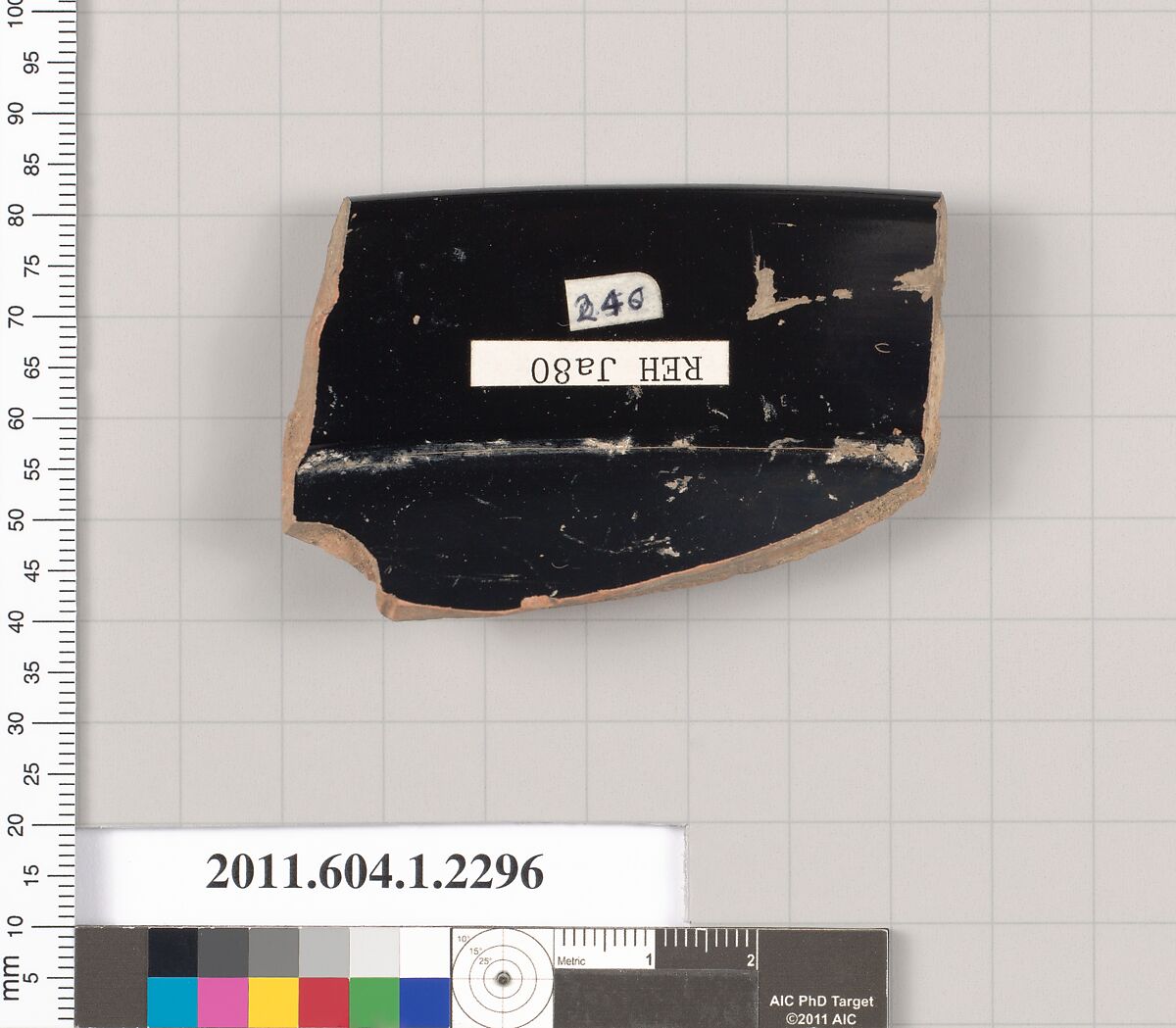 Terracotta rim fragment of a kylix (drinking cup), Attributed to the Stieglitz Painter [DvB], Terracotta, Greek, Attic