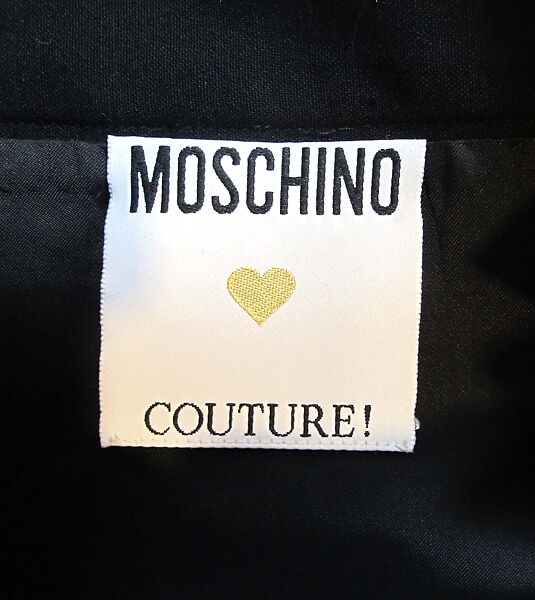 Ensemble, House of Moschino (Italian, founded 1983), wool, silk, metal, Italian