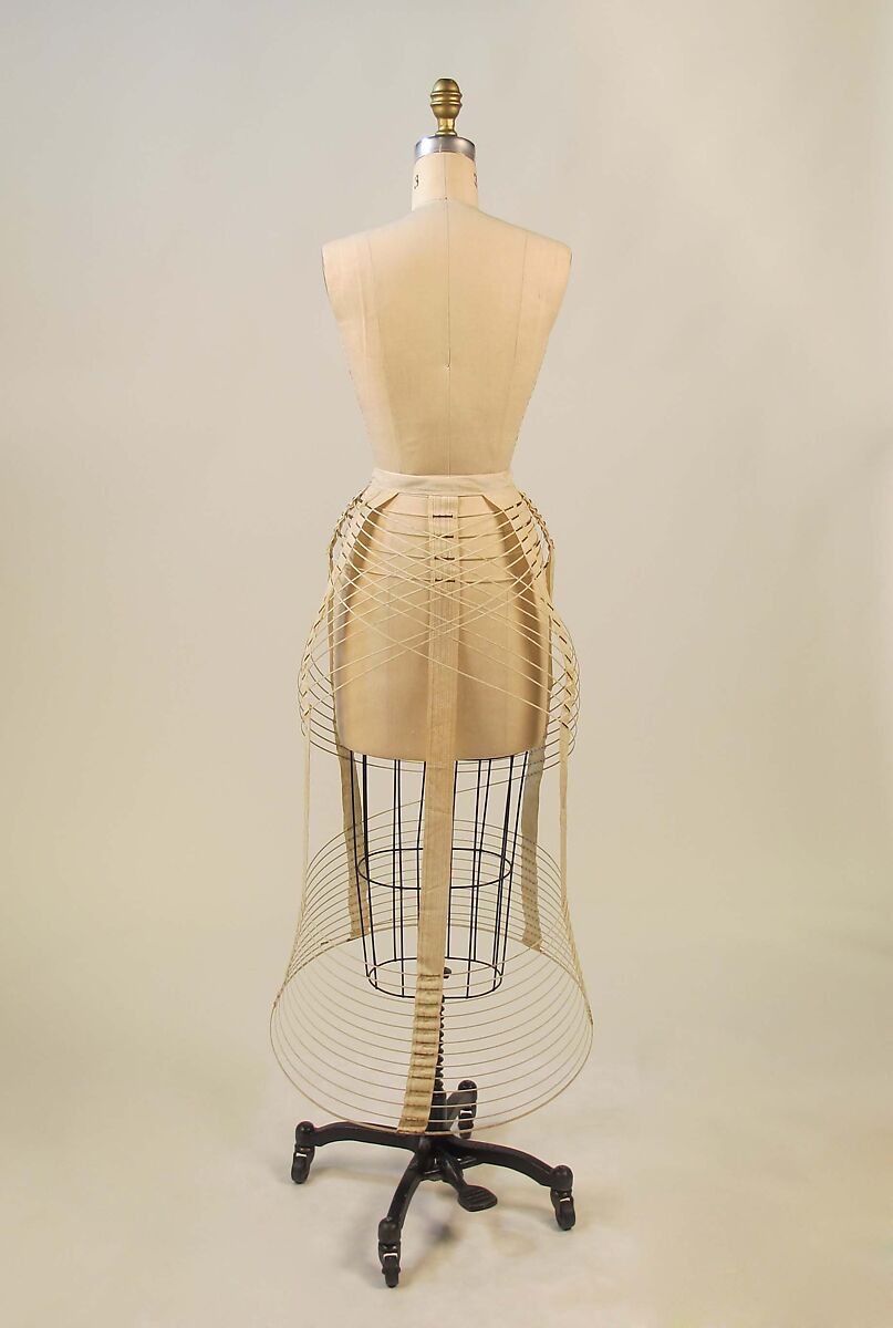 Bustle, metal, cotton, possibly American