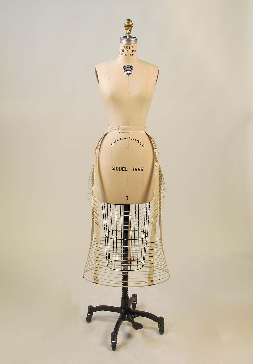 Bustle, metal, cotton, possibly American