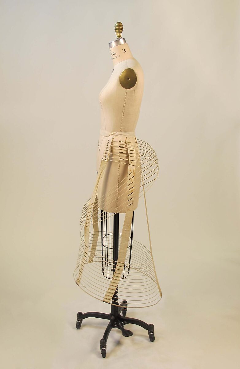 Bustle, metal, cotton, possibly American