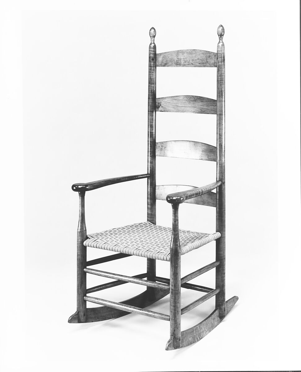 Rocking Chair, United Society of Believers in Christ’s Second Appearing (“Shakers”) (American, active ca. 1750–present), Maple, birch, American, Shaker