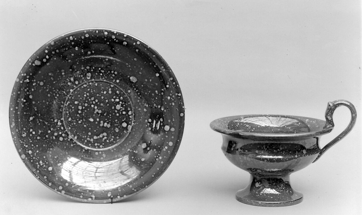 Saucer, Pottery, French, Sarreguemines 