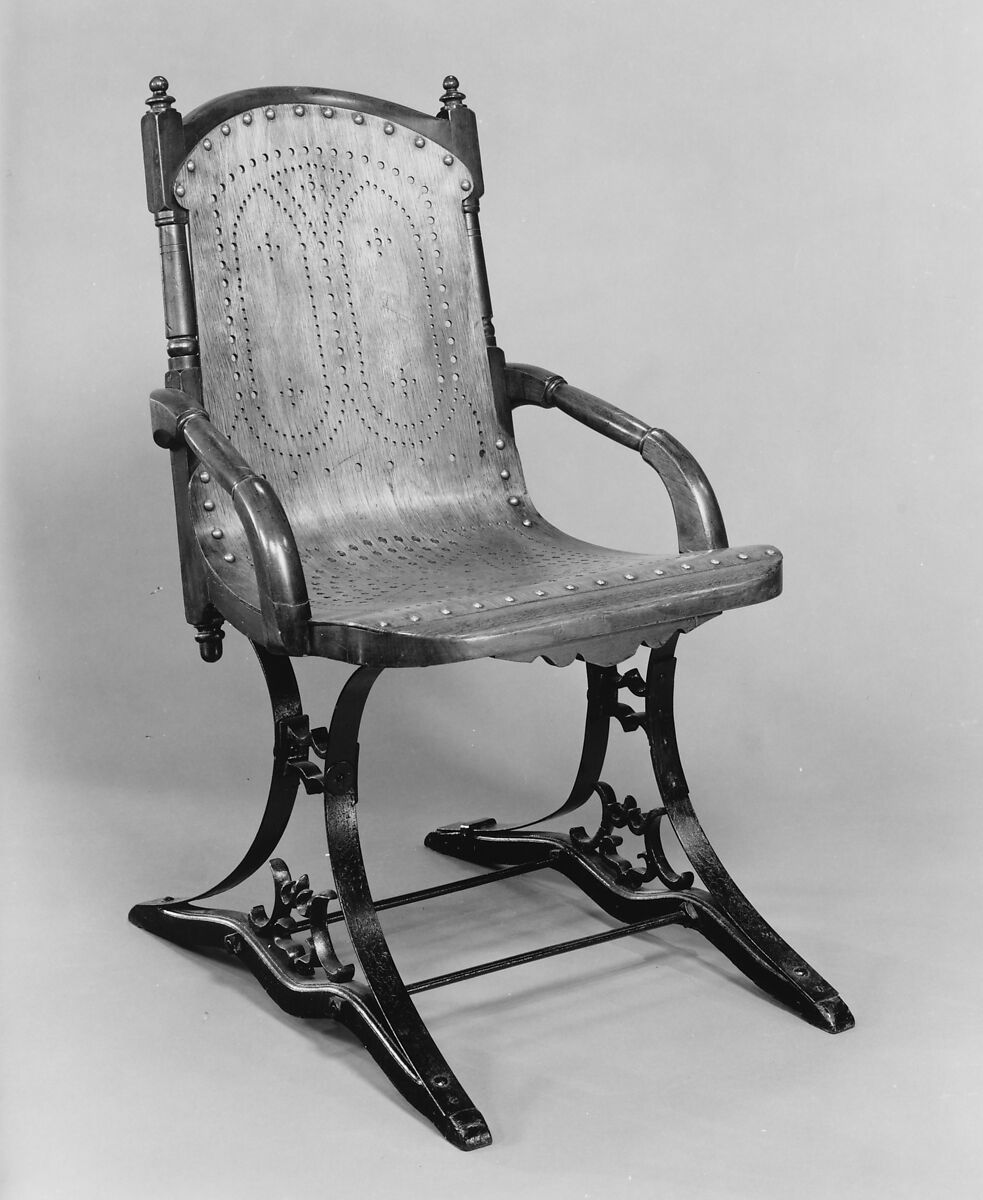 Platform Rocking Chair, Gardner and Company (1863–1888), Walnut, plywood, cast iron, American 