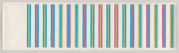 Untitled [Sequence Study Towards 'Elysium'], Bridget Riley (British, born London, 1931), Opaque watercolor and graphite on graph paper 