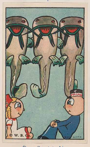 The Catfish, bakery card from the Pullman Kids in Wonderland series (D69), issued by the Weber Baking Company, Issued by Weber Baking Company, Commercial color lithograph 