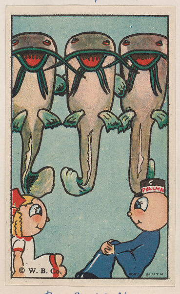 The Catfish, bakery card from the Pullman Kids in Wonderland series (D69), issued by the Weber Baking Company, Issued by Weber Baking Company, Commercial color lithograph