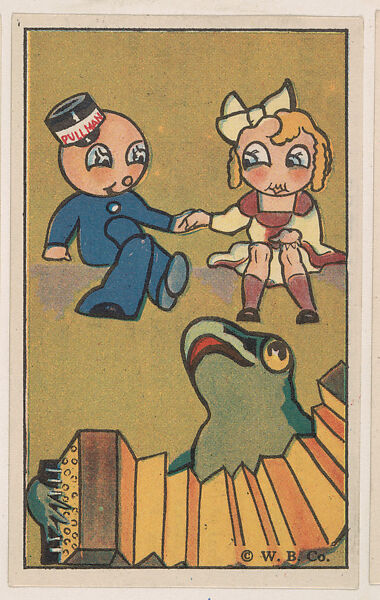 The Musical Frog, bakery card from the Pullman Kids in Wonderland series (D69), issued by the Weber Baking Company, Issued by Weber Baking Company, Commercial color lithograph 