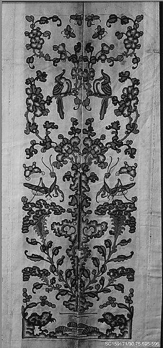 Sleeve Band, Silk, metallic thread;  on silk, China 