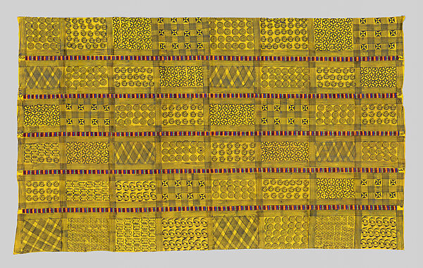 Prestige cloth (Adinkra), Cotton, wool, Asante peoples 