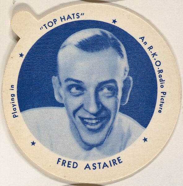 Fred Astaire, from the Movie Stars series (F5), issued by the Individual Drinking Cup Company, Inc. for Wisconsin Creameries Ice Cream, Issued by Individual Drinking Cup Company, Inc., Commercial color lithograph 