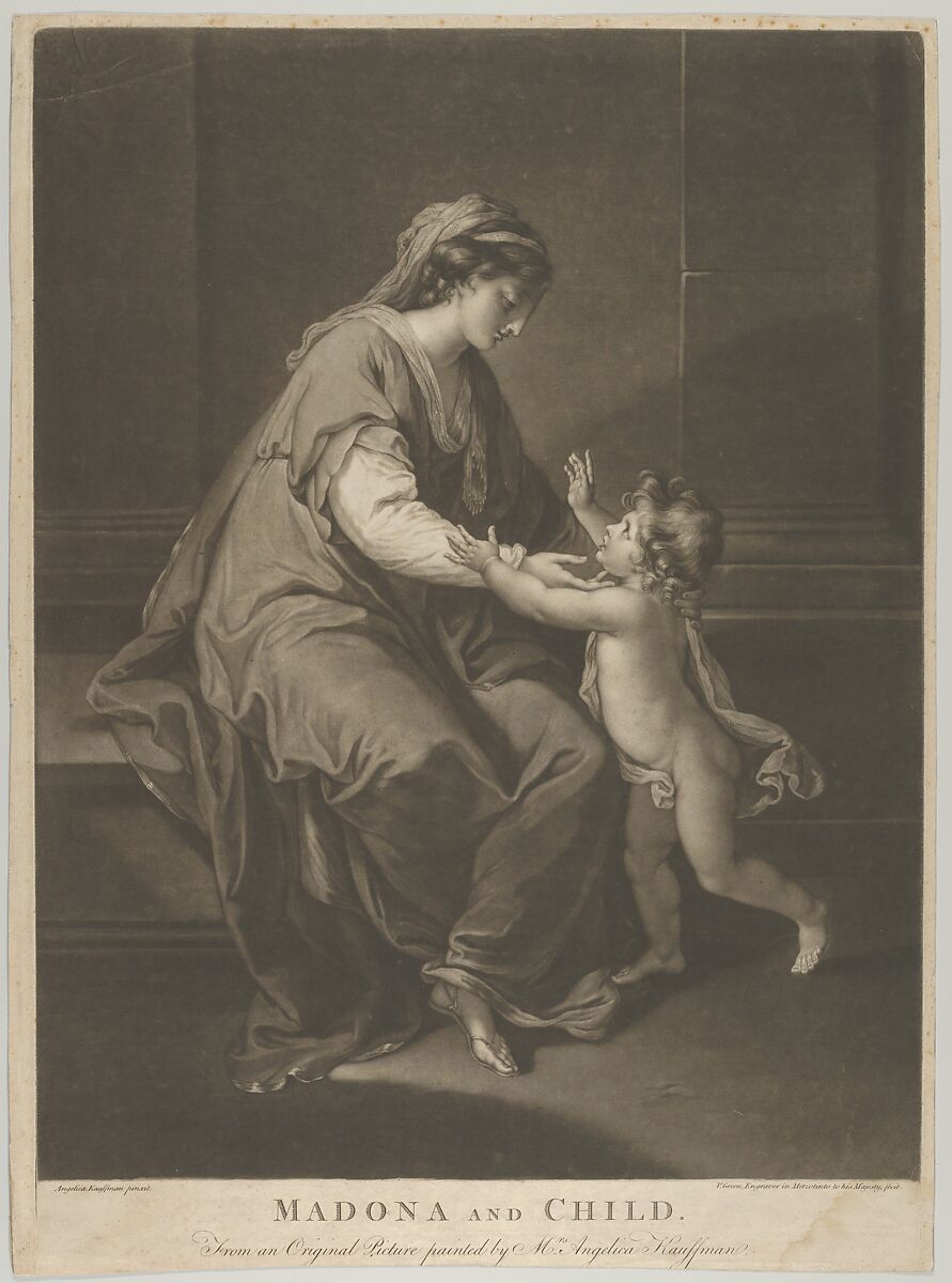 Madonna and Child, Valentine Green (British, Salford 1739–1813 London), Mezzotint 