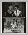 Maure man with his wife and mother before a tea set, Film, emulsion