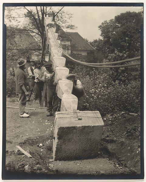 Brancusi's "Endless Column" in Mr. Steichen's Garden, Voulangis, France, Edward J. Steichen (American (born Luxembourg), Bivange 1879–1973 West Redding, Connecticut), Gelatin silver print 
