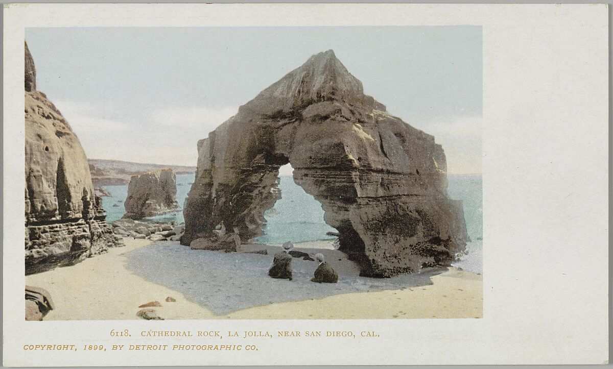 Cathedral Rock, La Jolla, Near San Diego, California, No. 6118, Detroit Publishing Company (American), Commercial color lithograph