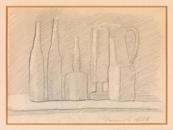 Still Life, Giorgio Morandi (Italian, Bologna 1890–1964 Bologna), Graphite on paper 