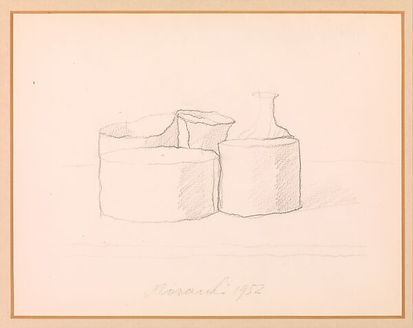 Still Life, Giorgio Morandi (Italian, Bologna 1890–1964 Bologna), Graphite on paper 