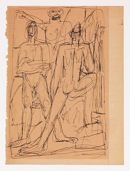 Study for “The Argonauts”, Max Beckmann  German, Ink on paper