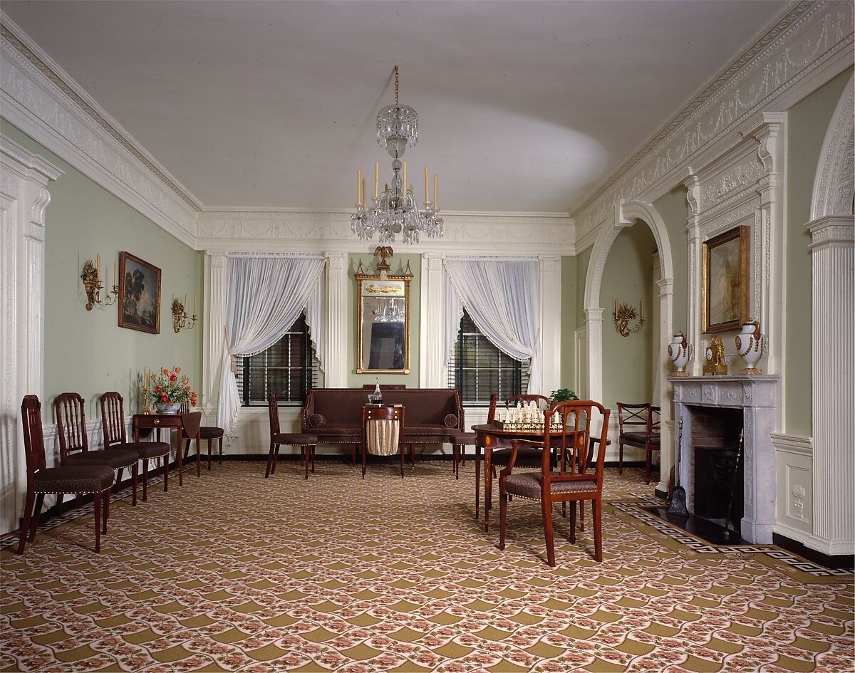 Parlor from the William Moore House, Wood, composition ornament, American