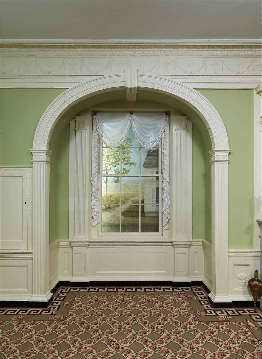 Parlor from the William Moore House, Wood, composition ornament, American