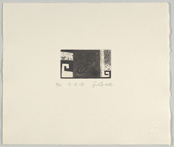 5.15.87, Frank Lobdell (American, Kansas City, Missouri 1921–2013 Palo Alto, California), Hardground etching with sugarlift aquatint and burnishing; 4/35 