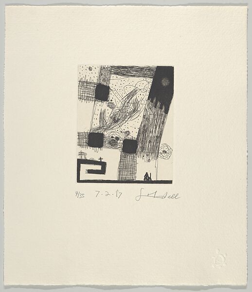 7.2.87, Frank Lobdell (American, Kansas City, Missouri 1921–2013 Palo Alto, California), Hardground etching with sugarlift aquatint and burnishing; 4/35 