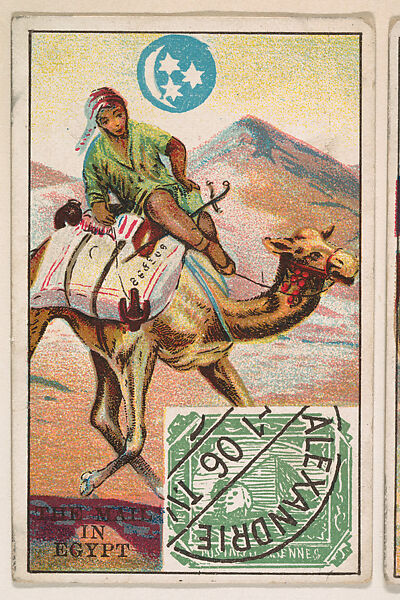 The Mail in Egypt, bakery card from the Stamps and Mail Carriers of All Nations series (D73), issued by the Rochester Baking Company, Issued by Rochester Baking Company, Commercial color lithograph 