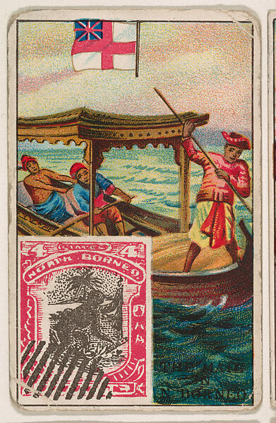 The Mail in North Borneo, bakery card from the Stamps and Mail Carriers of All Nations series (D73), issued by the Rochester Baking Company, Issued by Rochester Baking Company, Commercial color lithograph 
