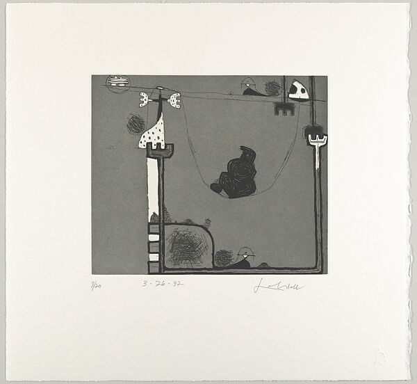 3.26.92, Frank Lobdell (American, Kansas City, Missouri 1921–2013 Palo Alto, California), Hardground etching with aquatint and sugarlift aquatint; 9/20 