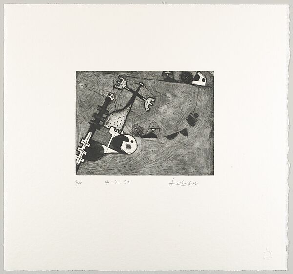 4.2.92, Frank Lobdell (American, Kansas City, Missouri 1921–2013 Palo Alto, California), Hardground aquatint, sugarlift aquatint and burnishing; 9/20 