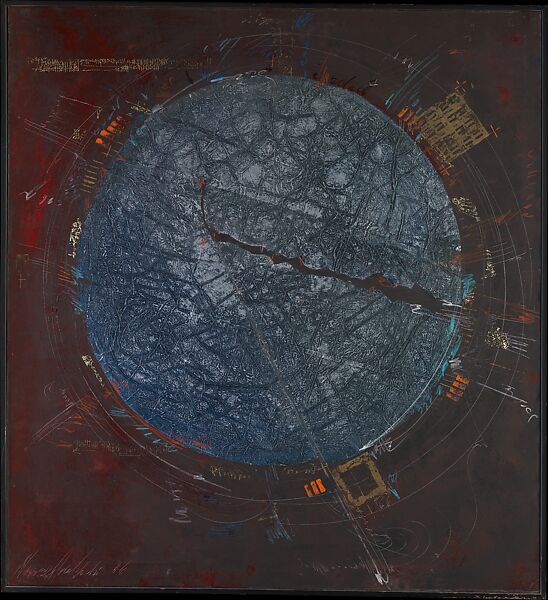 Sphere, Massoud Arabshahi (Iranian, born Tehran 1935–2019 Tehran), Mixed media on canvas 