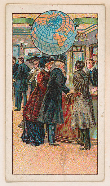 Tour Round the World, In the Travel Bureau, bakery card from the Around the World Series (D92), issued by White Star Bakery, Issued by White Star Bakery, Commercial color lithograph 