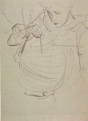 Dorothy Barnard, Study for “Carnation, Lily, Lily, Rose” (recto): Polly Barnard, Study for “Carnation, Lily, Lily, Rose” (verso), John Singer Sargent (American, Florence 1856–1925 London), Graphite on paper, American