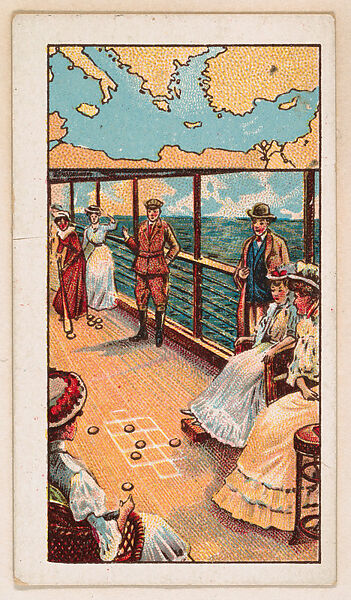 Shuffle-Board on the Promenade Deck, bakery card from the Around the World Series (D92), issued by White Star Bakery, Issued by White Star Bakery, Commercial color lithograph 