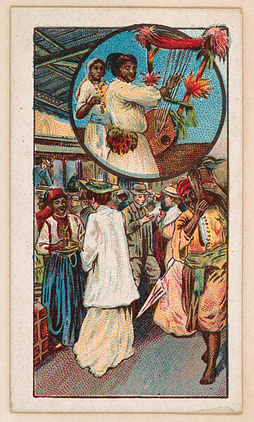 To Cairo by railway, Egyptian Musicians, bakery card from the Around the World Series (D92), issued by White Star Bakery, Issued by White Star Bakery, Commercial color lithograph 