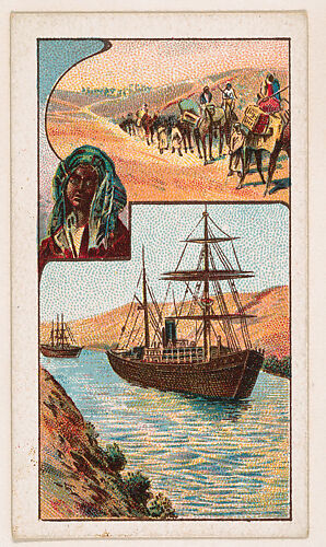 Desert of Sahara, Suez Canal, bakery card from the Around the World Series (D92), issued by White Star Bakery
