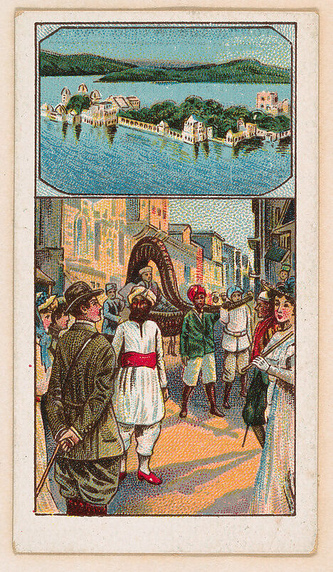 Teypore, Winter Palace, Udaipur, bakery card from the Around the World Series (D92), issued by White Star Bakery, Issued by White Star Bakery, Commercial color lithograph 