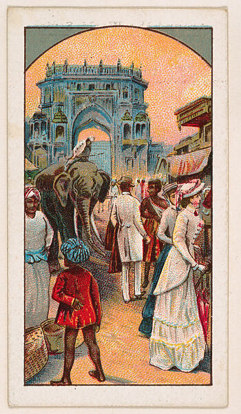 Streets Scene in Lueknow, bakery card from the Around the World Series (D92), issued by White Star Bakery, Issued by White Star Bakery, Commercial color lithograph 