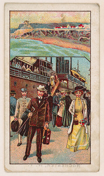 Passing the English Coast, In the Home Harbor, bakery card from the Around the World Series (D92), issued by White Star Bakery, Issued by White Star Bakery, Commercial color lithograph 