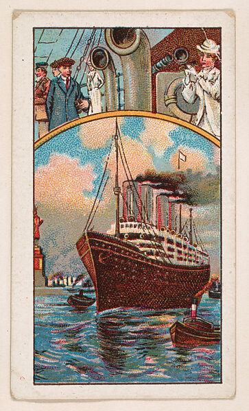Departure from New York, bakery card from the Around the World Series (D92), issued by White Star Bakery, Issued by White Star Bakery, Commercial color lithograph 