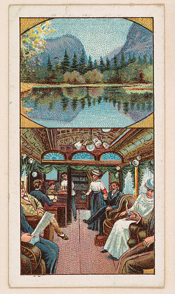 Yosemite Valley, Mirror Lake, Pullman Car, bakery card from the Around the World Series (D92), issued by White Star Bakery, Issued by White Star Bakery, Commercial color lithograph 