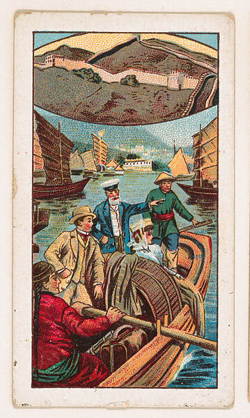 In Mongkong Harbour, The Great Wall of China, bakery card from the Around the World Series (D92), issued by White Star Bakery, Issued by White Star Bakery, Commercial color lithograph 