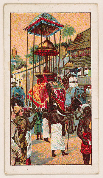 Procession in Colombo, bakery card from the Around the World Series (D92), issued by White Star Bakery, Issued by White Star Bakery, Commercial color lithograph 