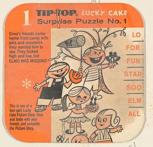 Surprise Puzzle No. 1, bakery card from the Lucky Cake Surprise Cards series (D94-1), issued by Tip Top Bakeries